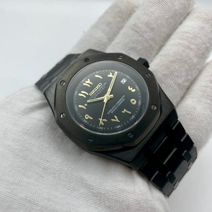 SeikOak Arabic Dial Negro y Dorado