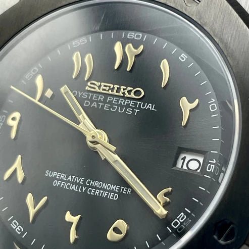 SeikOak Arabic Dial Negro y Dorado